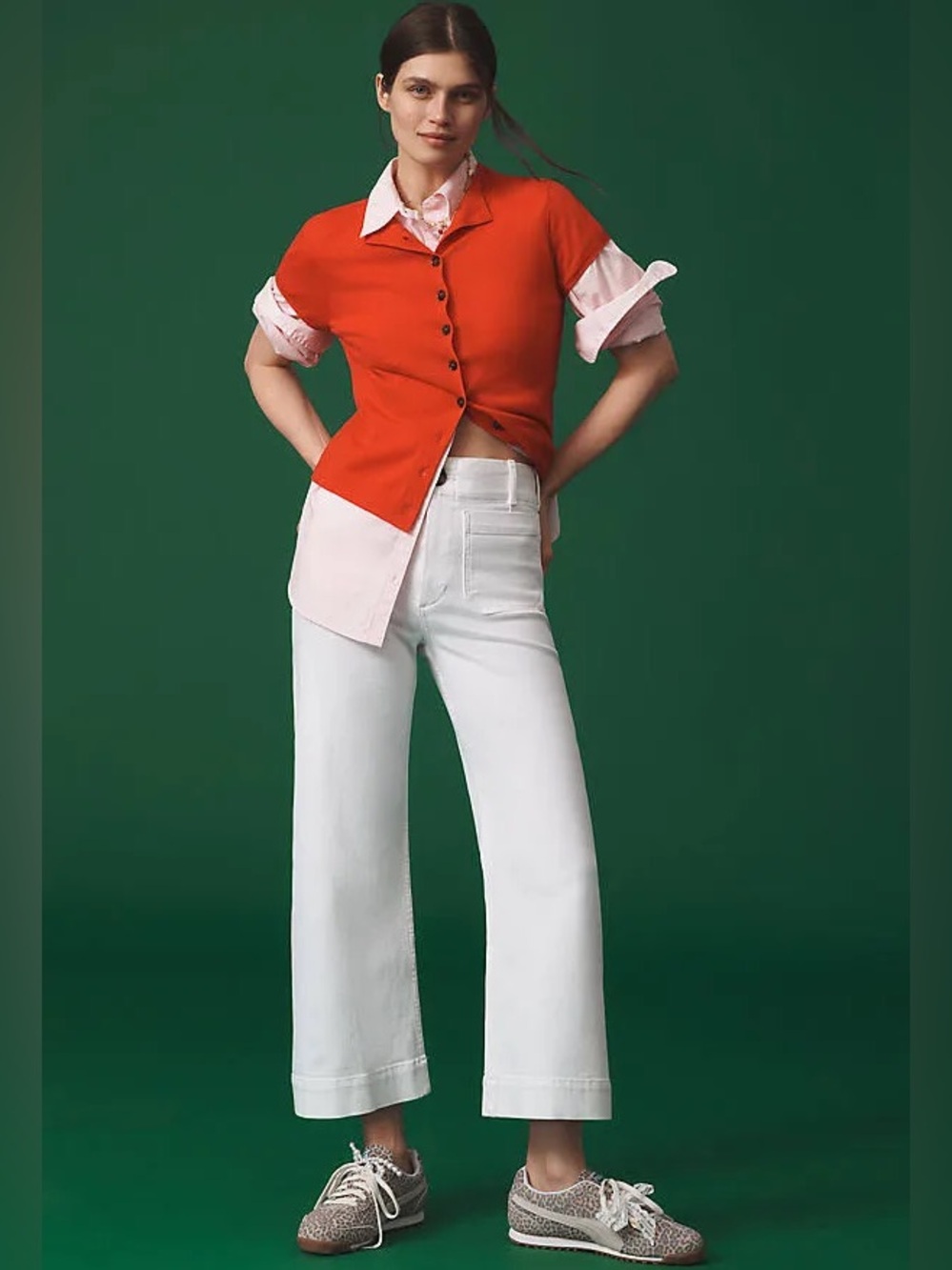 Maeve Colette High-Rise Wide-Leg Cropped Jeans